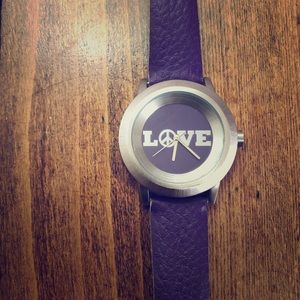 LUCKY BRAND Purple Peace/Love Watch